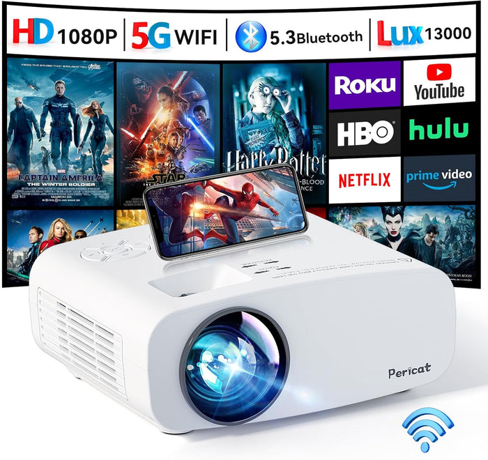 Proyector Pericat WiFi y Bluetooth  4K Compatible – Cine en Casa Full HD 1080P