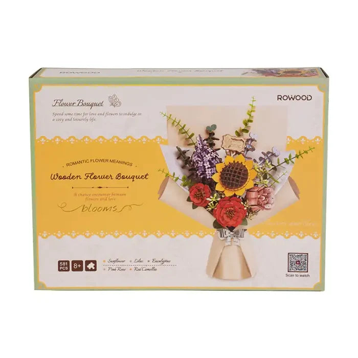 Puzzle 3D Bois Bouquet de Fleurs.