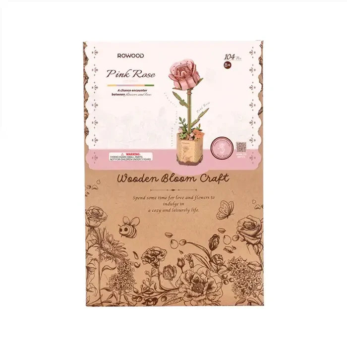 Puzzle 3D Bois Fleur Rose