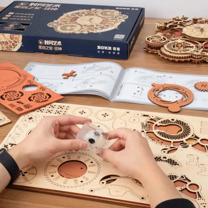 Puzzle 3D Bois Horloge Mécanique Du Zodiaque