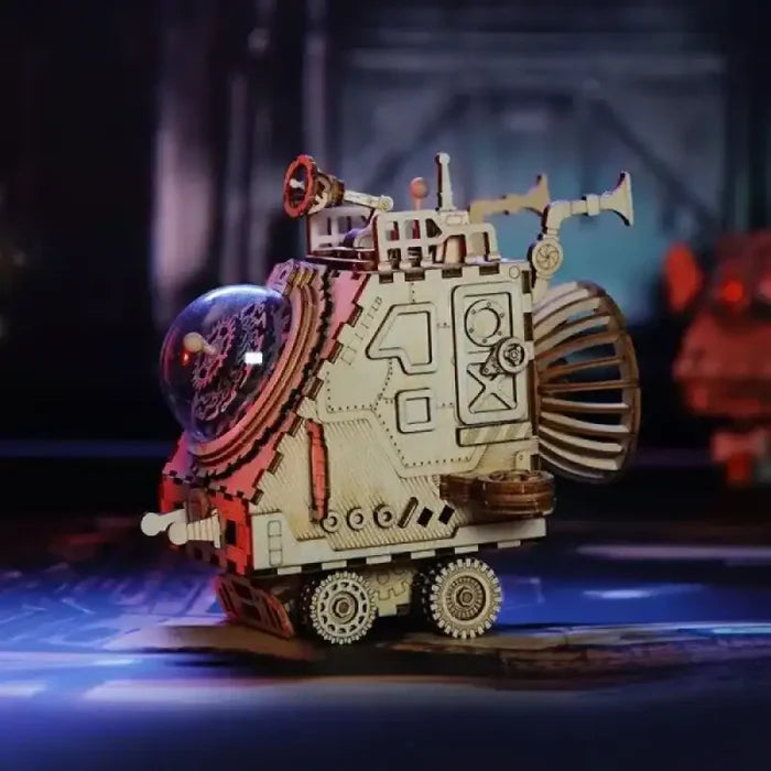 Puzzle 3D Bois Véhicule Spatial Boîte à Musique Mécanique