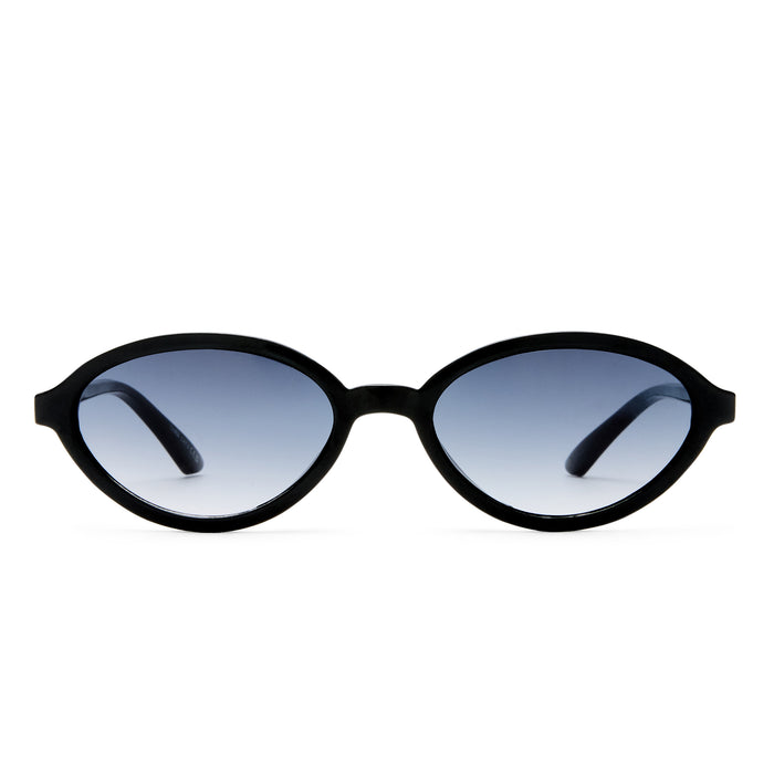Pyxis Black Female Oval Sunglasses | Aire