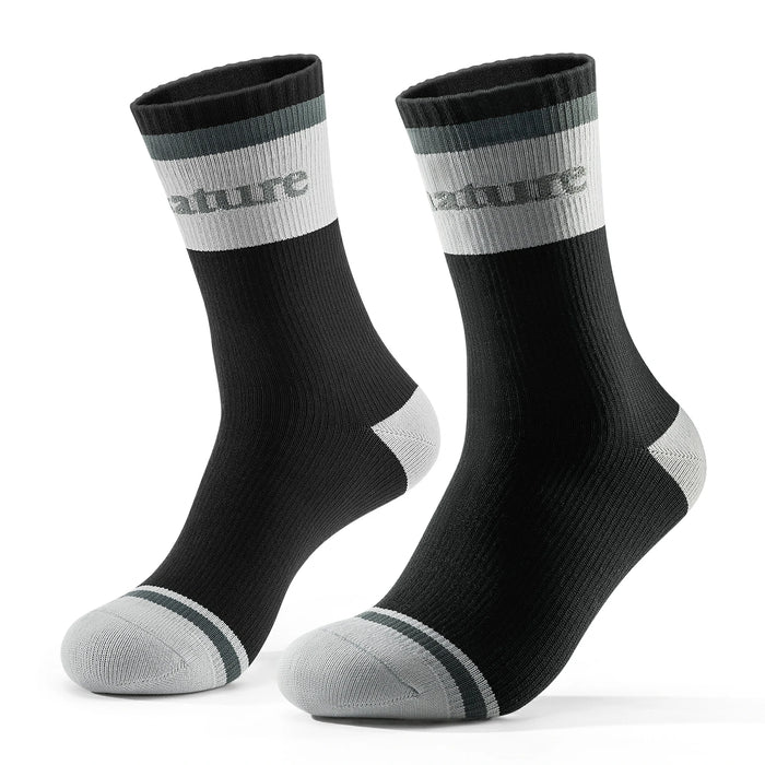 qunature mid-calf waterproof socks #Color_Black