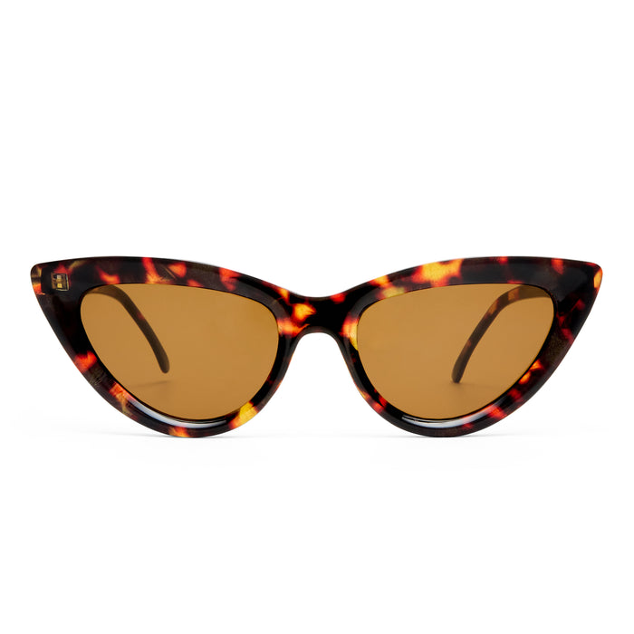 Realm Amber Tort Female Cat-Eye Sunglasses | Aire