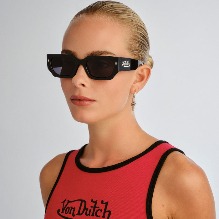Renegade Black Uni-Sex Rectangle Sunglasses | Aire