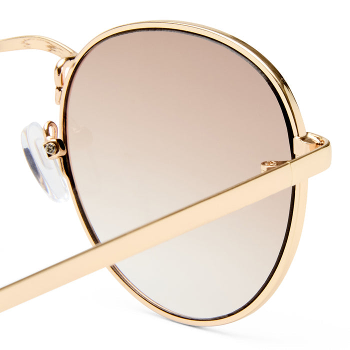 Rising Gold Tan Female Round Sunglasses | Aire