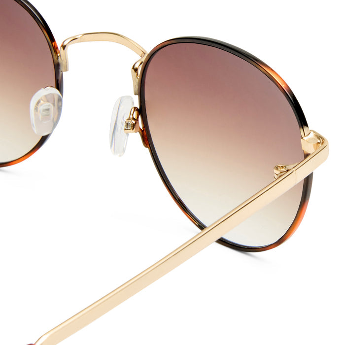 Rising Gold Tort Uni-Sex Round Sunglasses | Aire