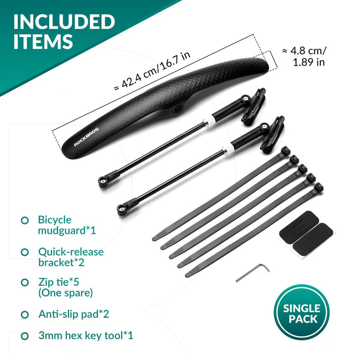 ROCKBROS Road Bike Fenders Set Adjustable Quick Release Bicycle Mudguard #Style_1 Piece