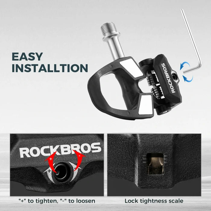 ROCKBROS road bike pedals with cleats spd compatible
