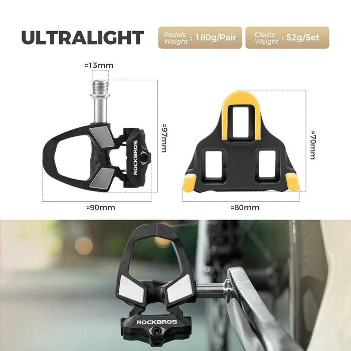 ROCKBROS road bike pedals with cleats spd compatible