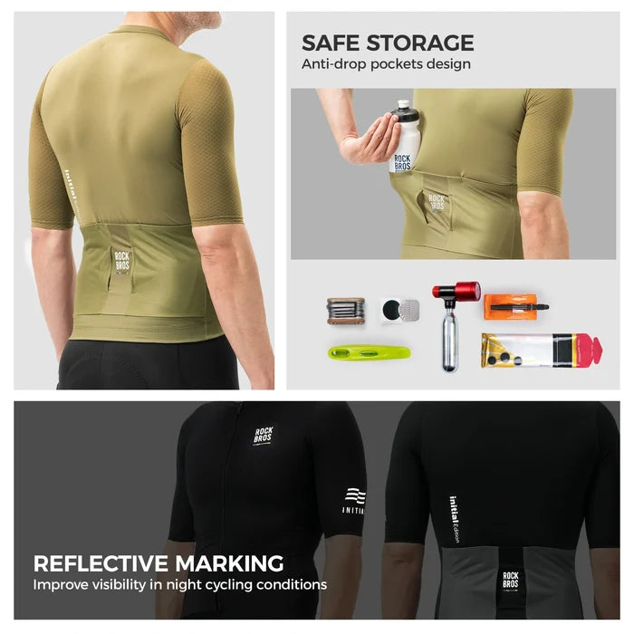 ROAD TO SKY  Men’s Cycling Jersey#Color_Olive Green