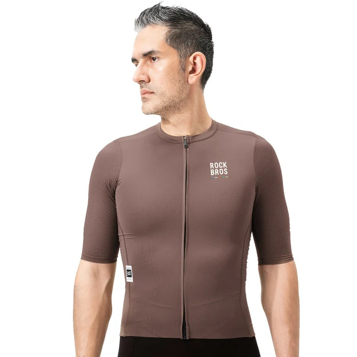ROAD TO SKY  Men’s Cycling Jersey#Color_Brown