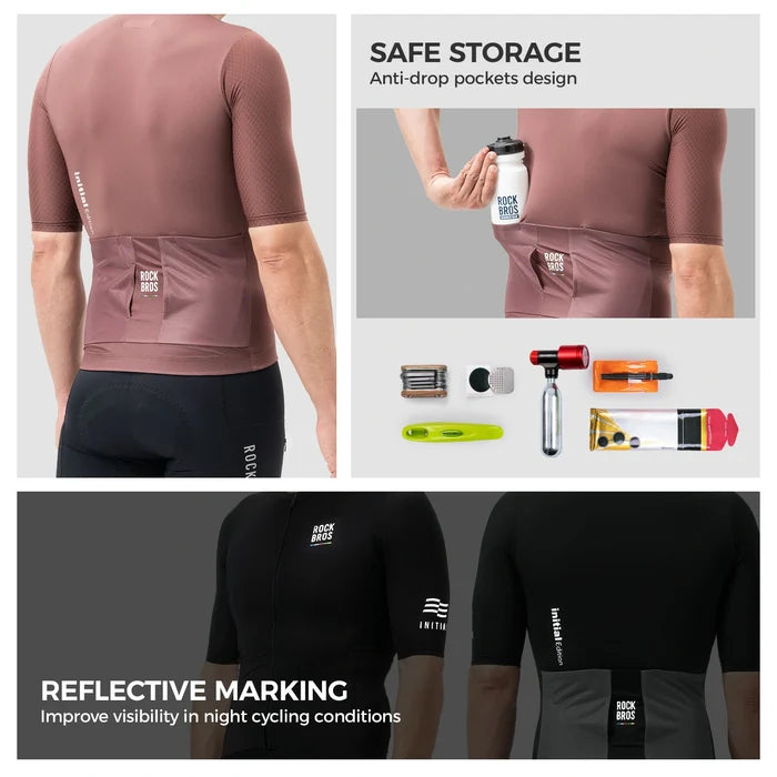 ROAD TO SKY  Men’s Cycling Jersey#Color_Brown