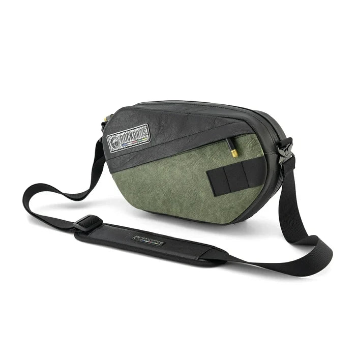 Sustainable eco-friendly recycled tire bike handlebar bag for cyclists