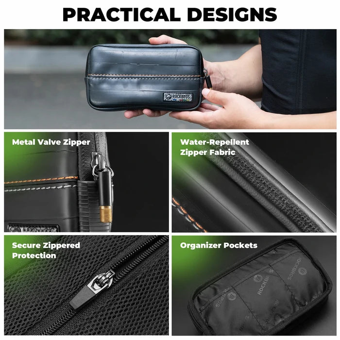 Road-to-Sky Sustainable Eco-Friendly Recycled Tire Bike Wallet 0.4L