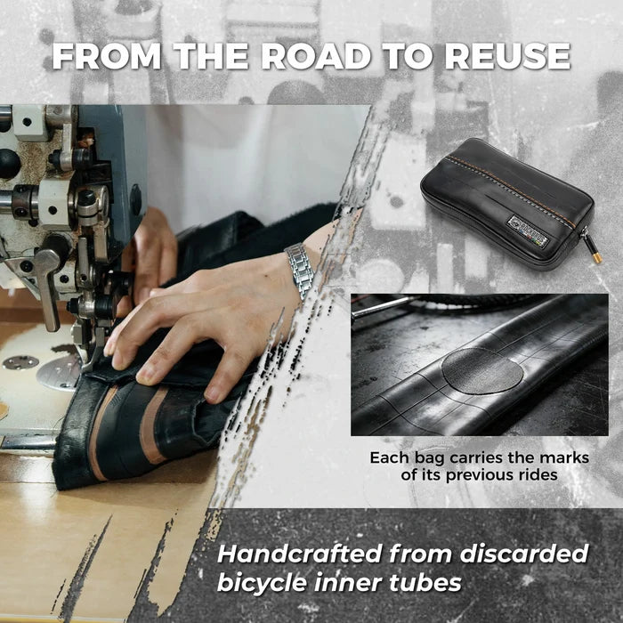 Road-to-Sky Sustainable Eco-Friendly Recycled Tire Bike Wallet 0.4L