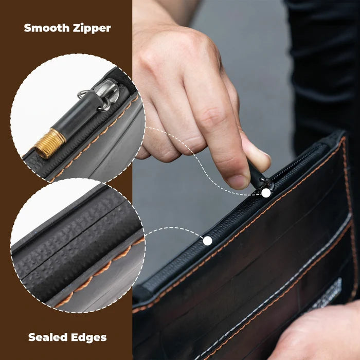 Road-to-Sky Sustainable Eco-Friendly Recycled Tire Bike Wallet 0.7L