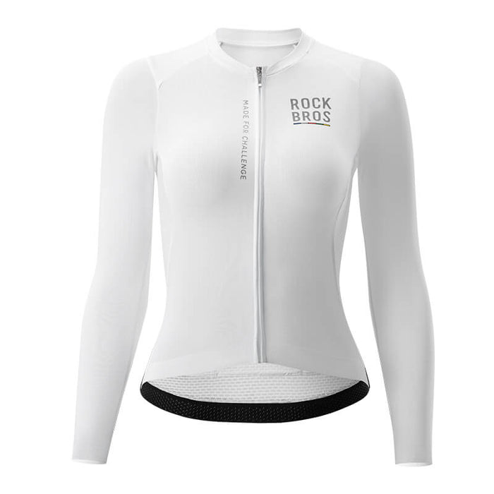 road to sky women’s long-sleeved cycling jersey with breathable and quick-drying fabric for road rides #Color_White
