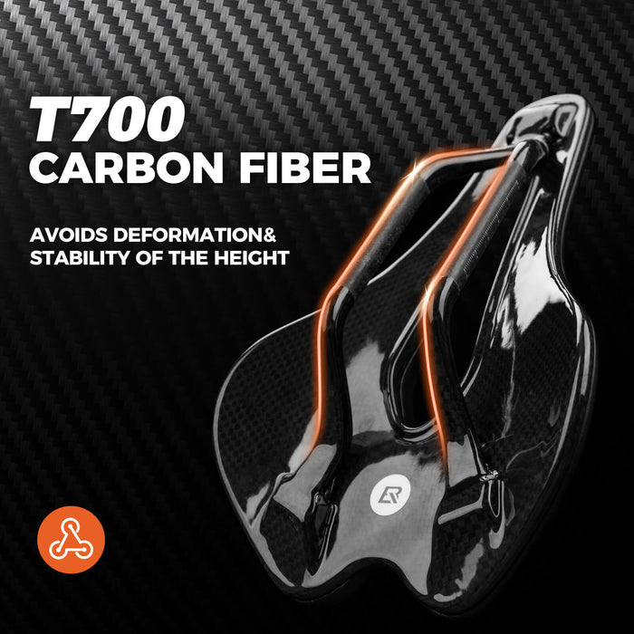 ROCKBROS 3D printed bicycle saddle featuring a lightweight carbon fibre base – model LF0214