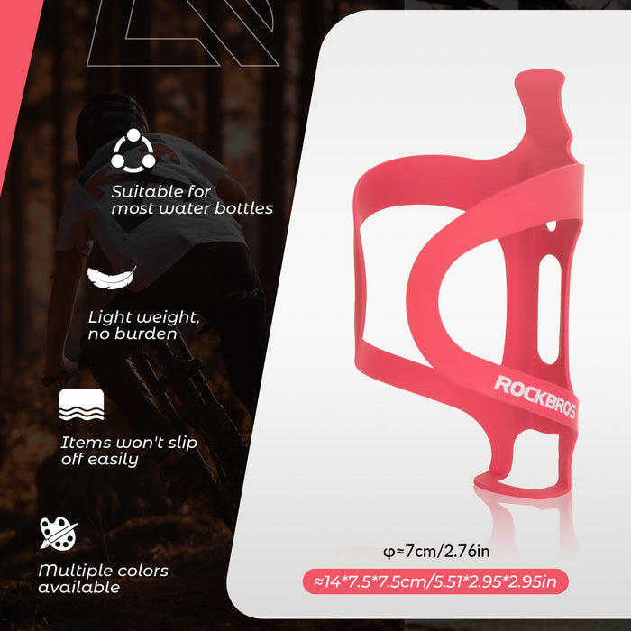 ROCKBROS Aluminum Alloy Lightweight Drinking Bottle Cage for MTB Road Bike #Color_Red