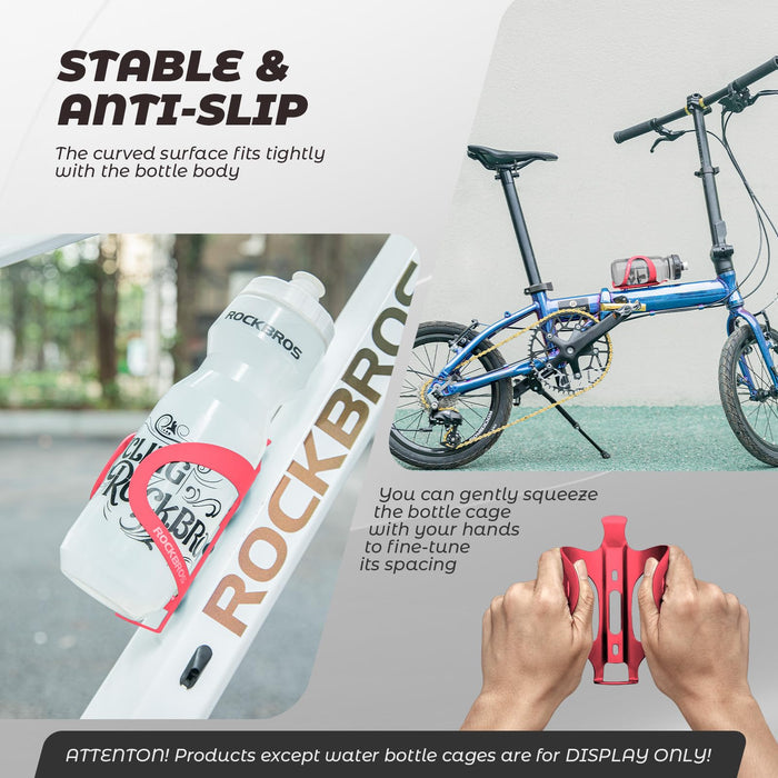 ROCKBROS Aluminum Alloy Lightweight Drinking Bottle Cage for MTB Road Bike #Color_Red