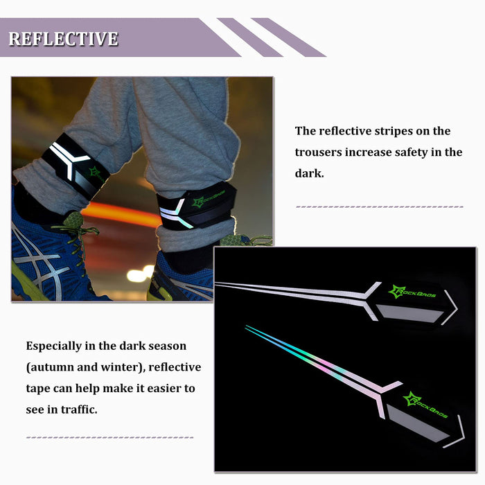 ROCKBROS Ankle Blousing with Hook & Loop for Cycling Walking & Running