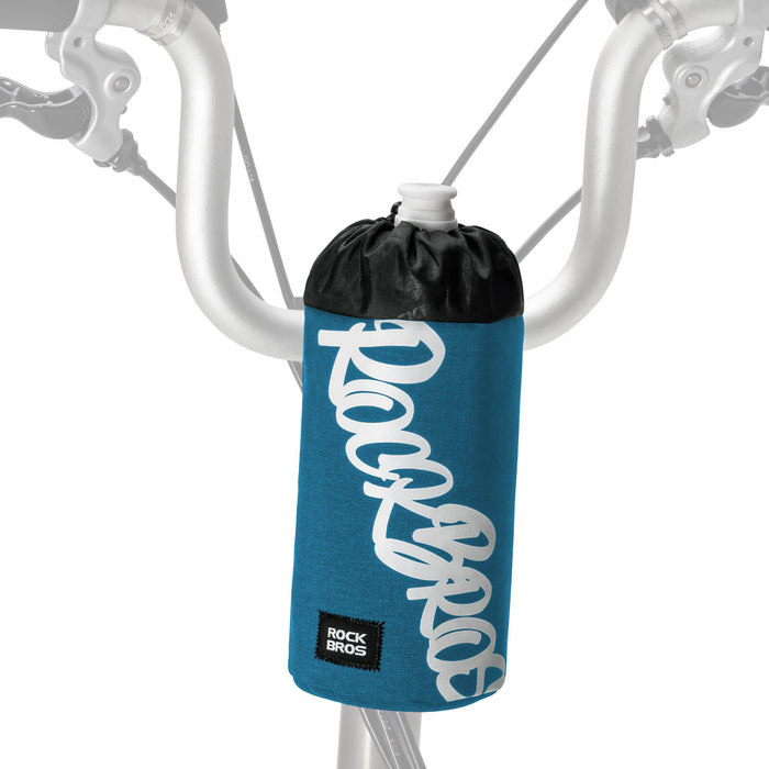 ROCKBROS 1L handlebar bag with integrated bottle holder, ideal for cycling hydration and storage.#Color_Blue