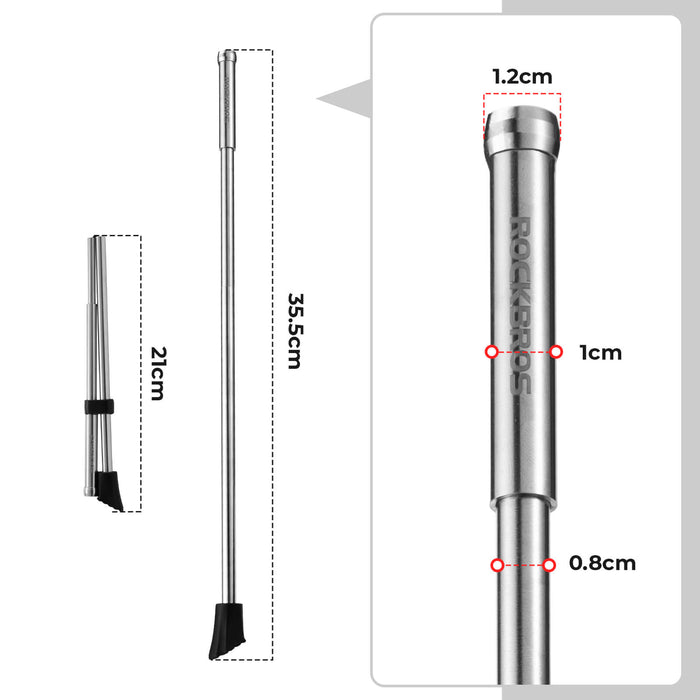 rockbros silver aluminium folding kickstand locked #Style_Stainless steel