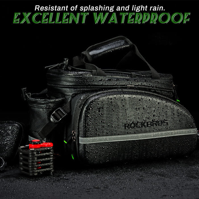 ROCKBROS Bicycle Pannier Bag Waterproof Carbon Texture Rear Rack Bag - ROCKBROS-UK