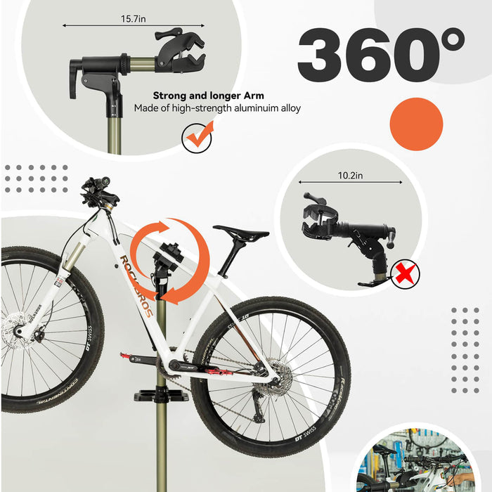 ROCKBROS Bicycle Repair Stand, Adjustable Holder for MTB, E-Bike & Racing Bikes - ROCKBROS-UK
