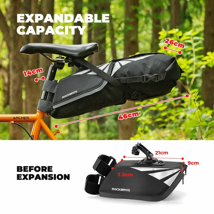 rockbros 8 l saddle bag in matte black