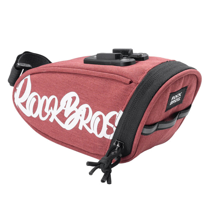 rockbros portable bicycle saddle bag g007 for compact and convenient storage #Color_Red