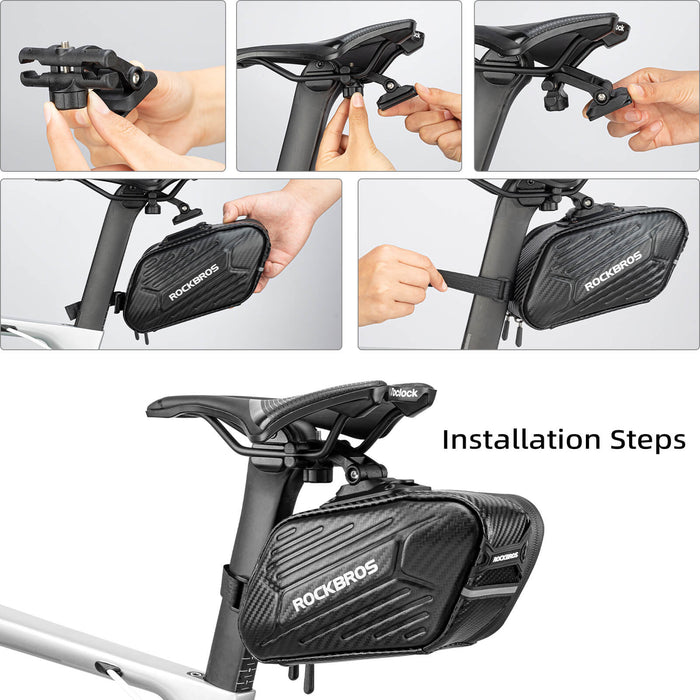 ROCKBROS Bicycle Saddle Bag Waterproof Pouch Stiff Mountain Bag 1.5 L