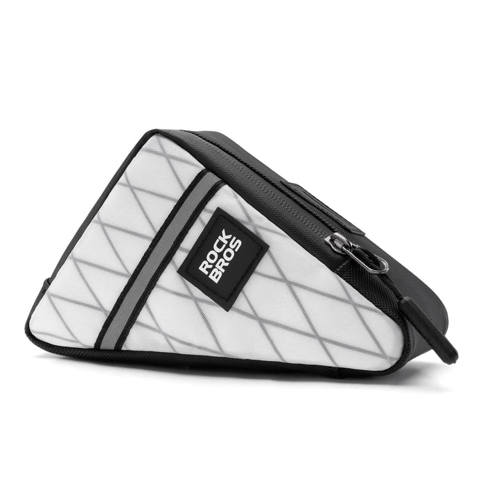 ROCKBROS Triangle Frame Bag – Compact Storage for Folding Bikes! #Color_White