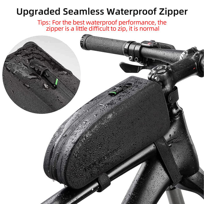 ROCKBROS Bike Frame Bag Waterproof Nylon Top Tube Bag 1.6 L/1L