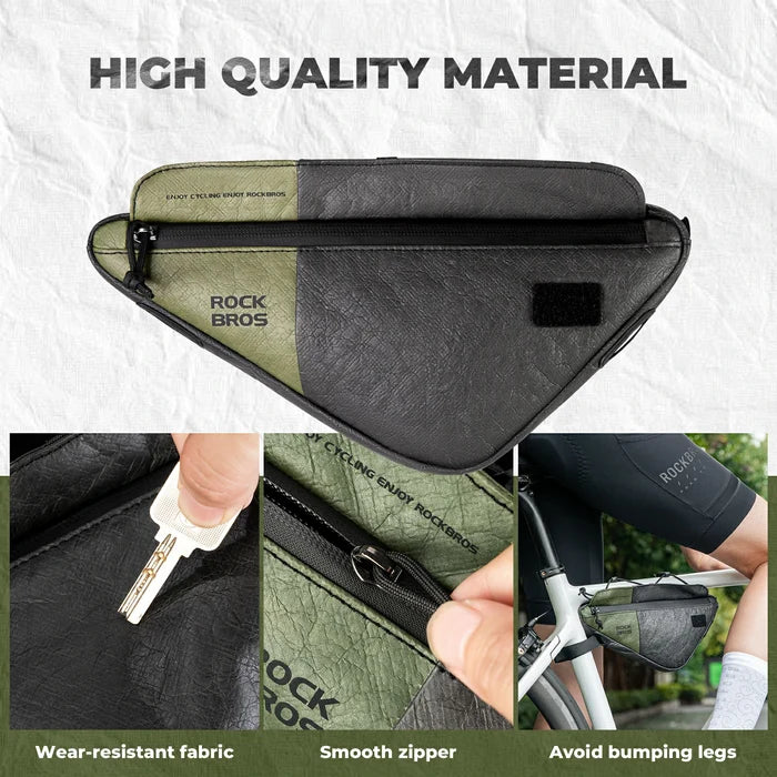 rockbros 0.7 l tyvek® triangle frame bag in matte black
