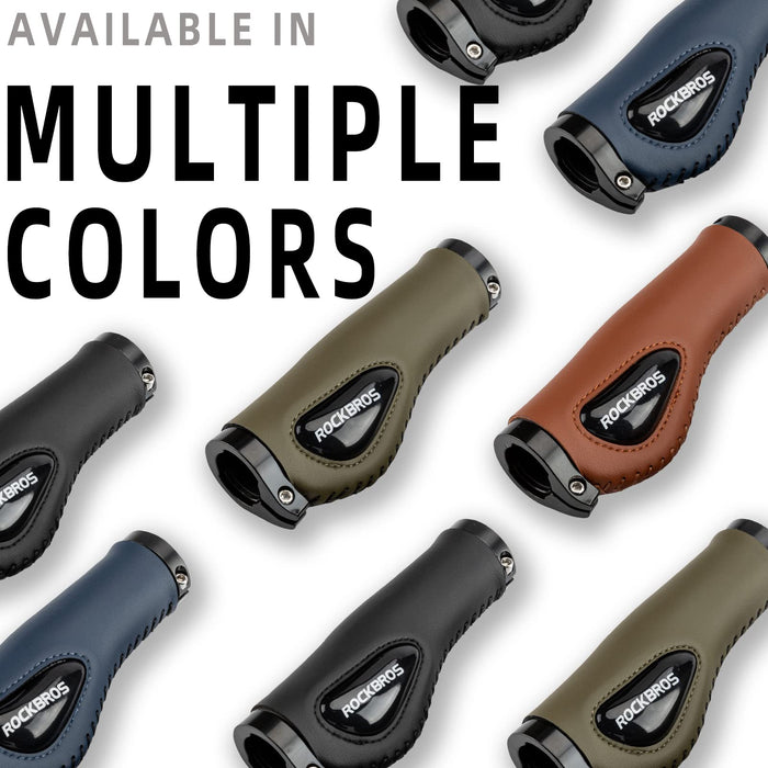 ROCKBROS Bike Handle Grips Ergonomics Design Soft Gel Lock-On Grips #Color_Green