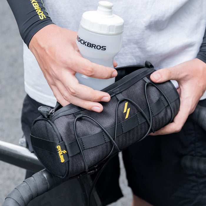 ROCKBROS Bike Handlebar Bag 2L Large Capacity with Shoulder Strap #Color_Black