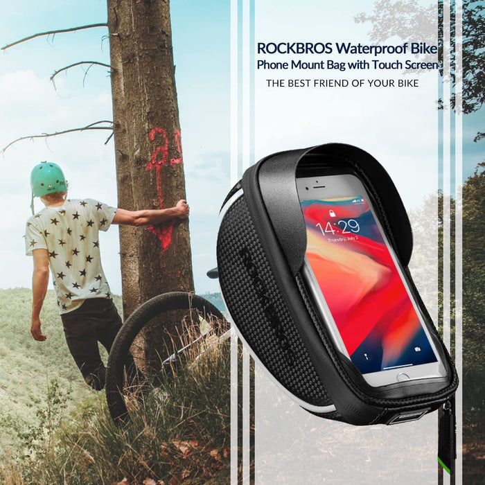 ROCKBROS Bike Handlebar Bags Waterproof Touch Screen Pouch Case Holder