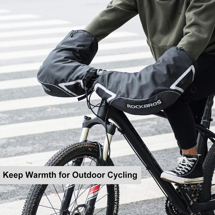ROCKBROS Bike Handlebar Gloves Thermal Cycling Gloves Windproof Waterproof #Style_Style 1