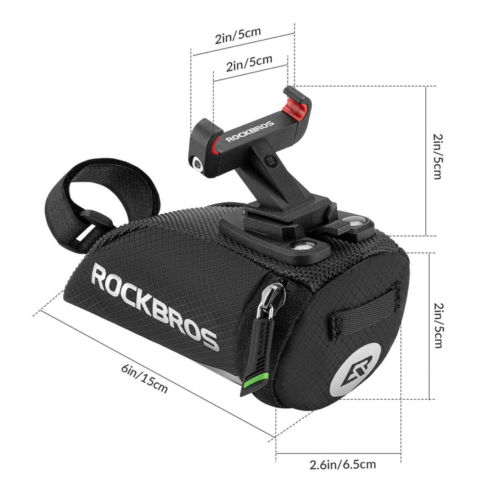 ROCKBROS Bike Mini Saddle Bag Quick Release Under Seat Pouch #Style_Bracket Version