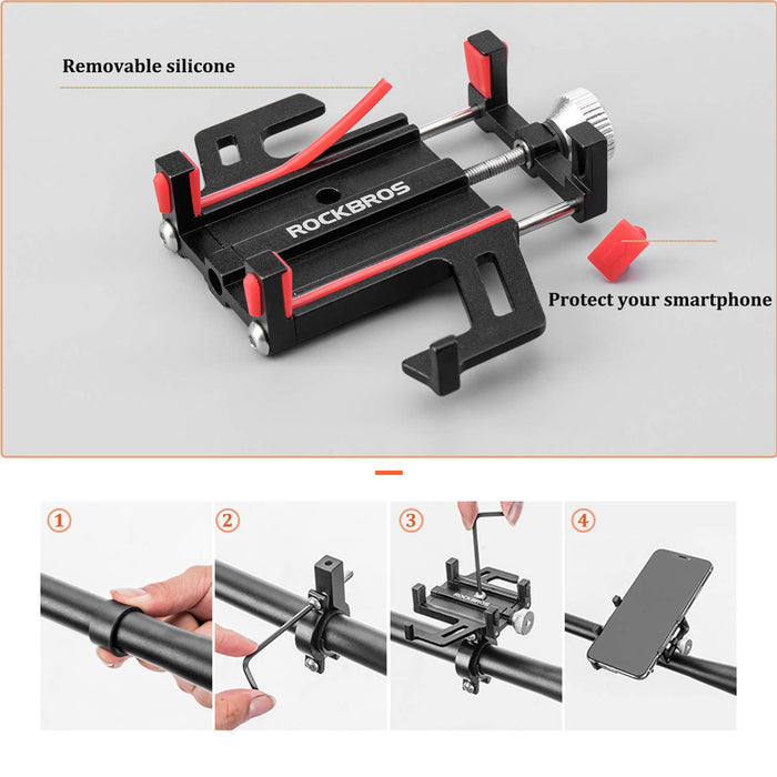 ROCKBROS Bike Mobile Phone Holder CNC Aluminum Bracket Five Claws Phone Holder - ROCKBROS-UK