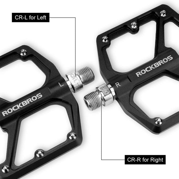ROCKBROS Bike Pedals Ultra Lightweight Flat  Pedals 9/16 Inch (Pair) #Color_Black