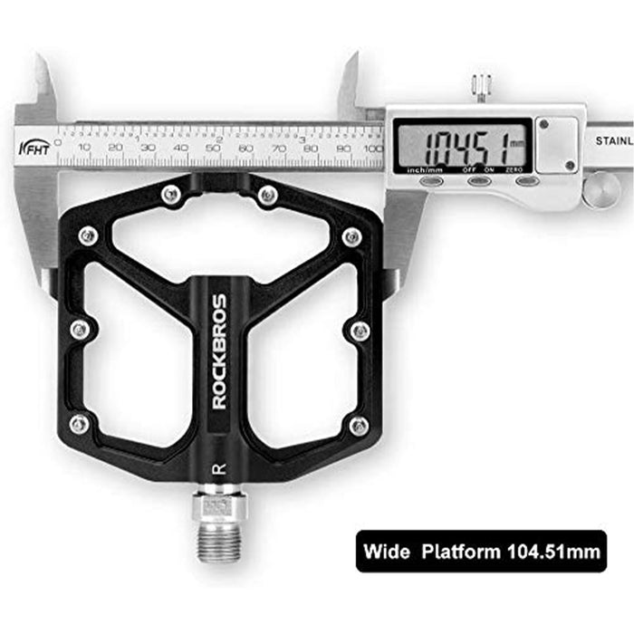 ROCKBROS Bike Pedals Ultra Lightweight Flat  Pedals 9/16 Inch (Pair) #Color_Black