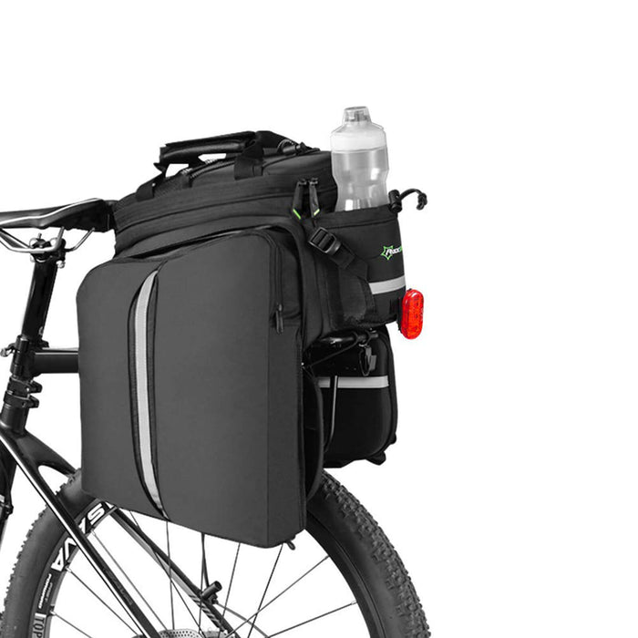 ROCKBROS Bike Rear Rack Pannier Waterproof Bag Bike Trunk Pack #Color_Black Green