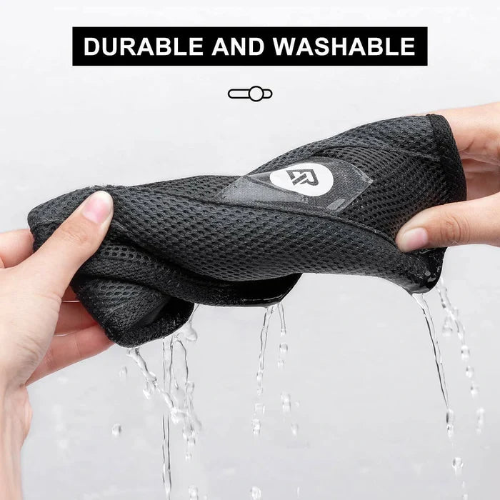 rockbros dual-layer sweat guard stretched between handlebar and seat-post on indoor #Style_Classic