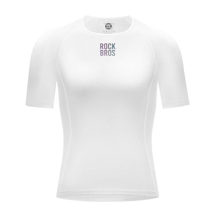 rockbros men's mesh cycling jersey with short sleeves, breathable and quick-drying design for warm weather rides