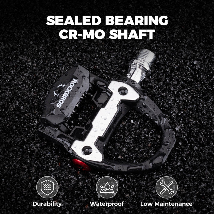 rockbros clipless pedals compatible with shimano spd p601 p602 lightweight and durable cycling pedals #Model_P602(Nylon)