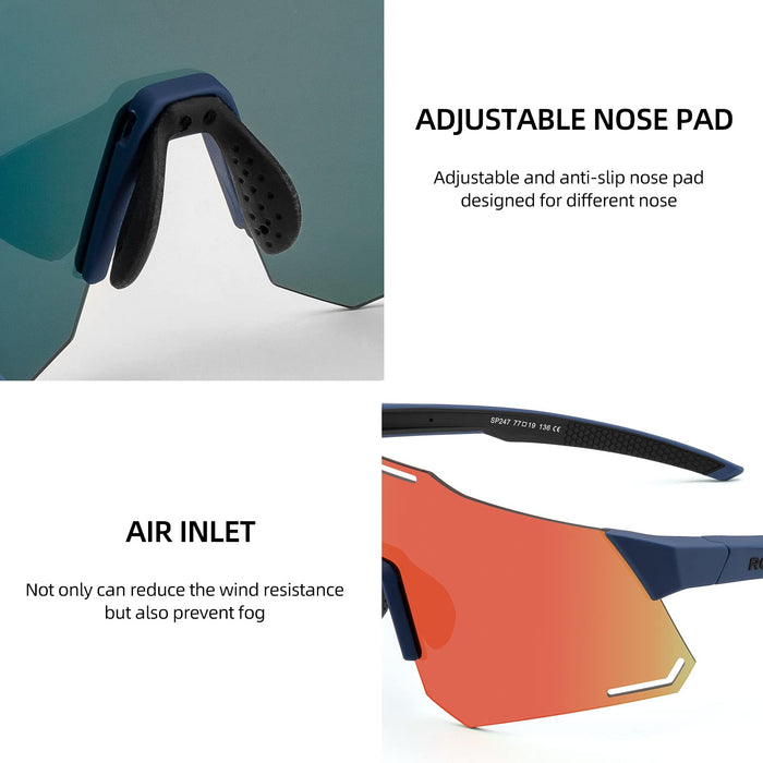 ROCKBROS Cycling Glasses Polarised Sports Glasses UV400 Protection