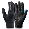 rockbros black windproof thermal full-finger cycling gloves